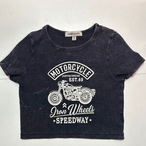 Obsessive Love Motorcycle Graphic Crop‎ Top Custom Engine Est 69 - M